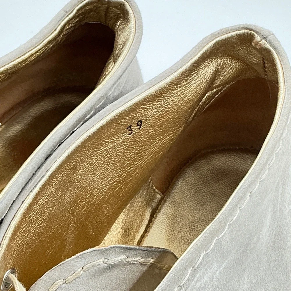Prada Size 39 US 8 Espadrille Platform Chukka Ankle Boot Taupe Gray Suede